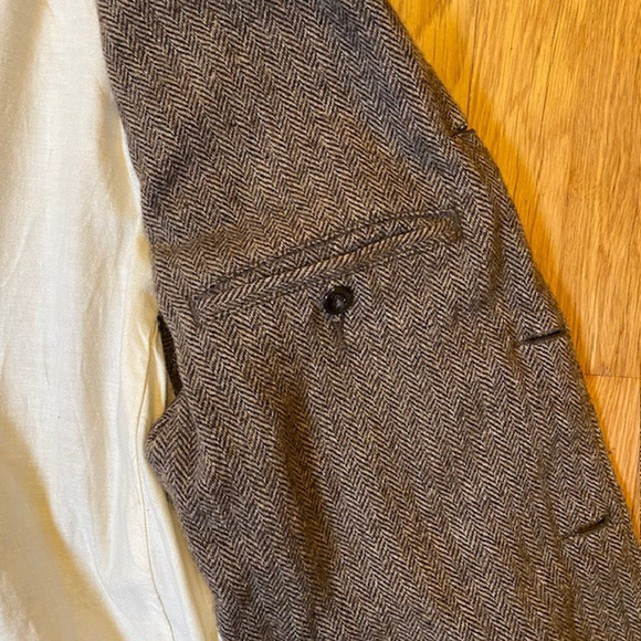 Sunny Sports Mens Large Wool Blend Tweed Blazer 4 Button Herringbone Lined - Picture 9 of 15